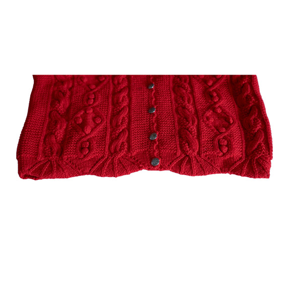 VTG Carroll Reed Women Wool Bobble Cable Chunky Knit Cardigan Sweater M Cottage - Picture 6 of 16